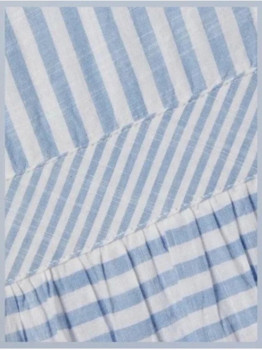 Love Shack Fancy blue/white stipe, tiered strapless maxi dress, 0 - Picture 3 of 7